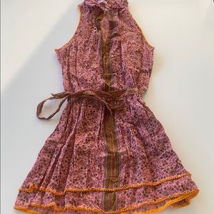 Linen belted halter Poupette St. Barth dress